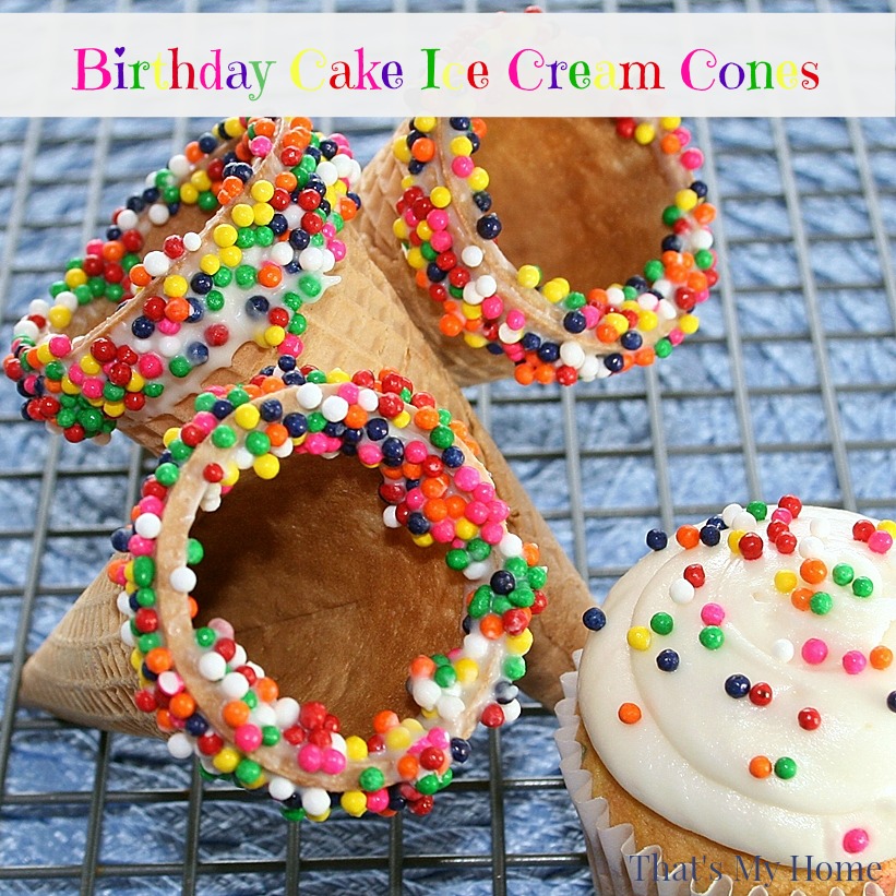 Birthday Cake Ice Cream Cones