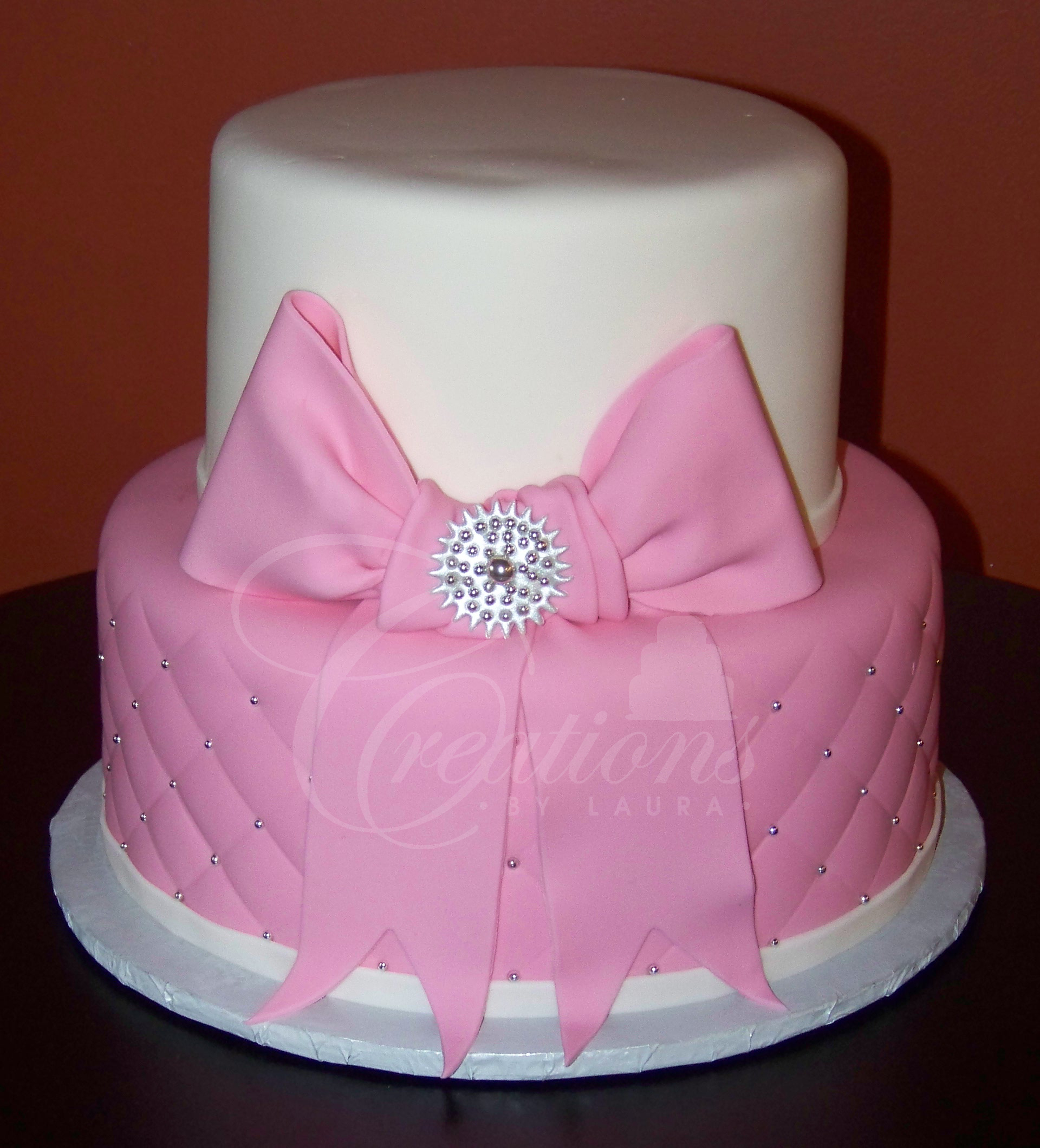 Birthday Cake with Fondant Bow