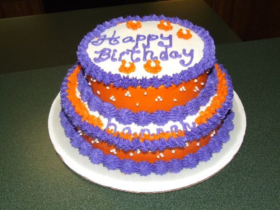 Birthday Cakes in Purple and Orange