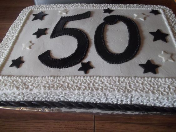 Black 50th Birthday Sheet Cakes