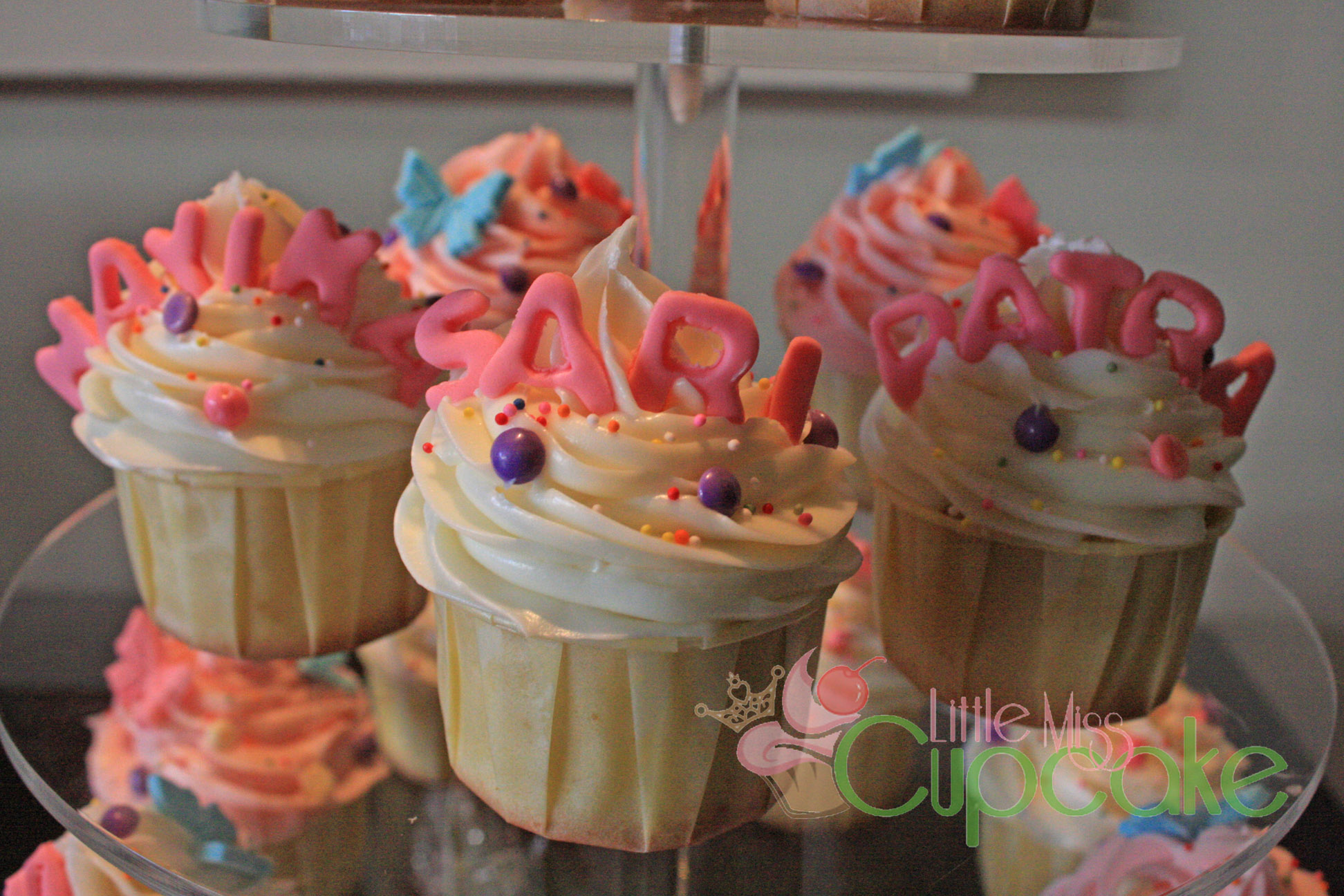 Blue and Pink Butterfly Cupcake