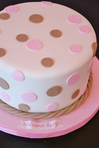 Brown and Pink Birthday Cake