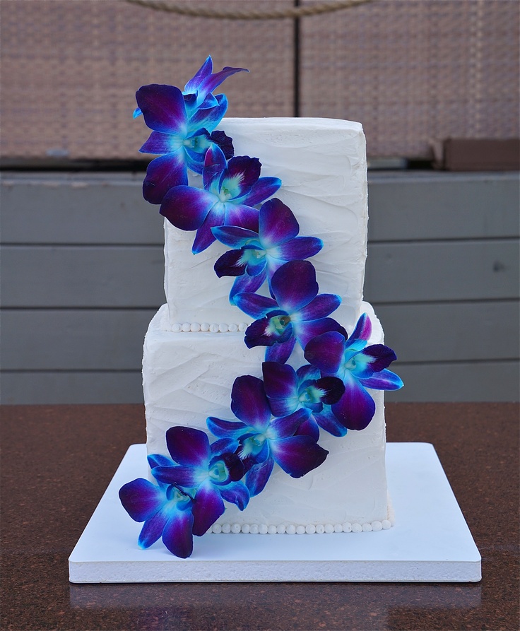 Buttercream Wedding Cake with Orchids