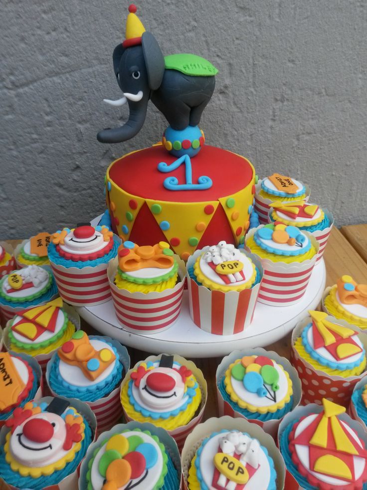 9 Photos of Carnival Theme Birthday Cupcakes