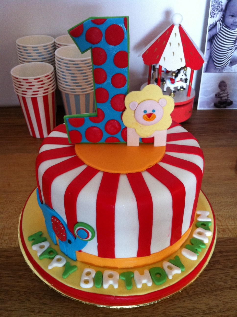 Carnival Themed First Birthday Cake