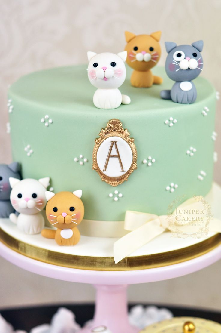 Cat Themed Birthday Cake