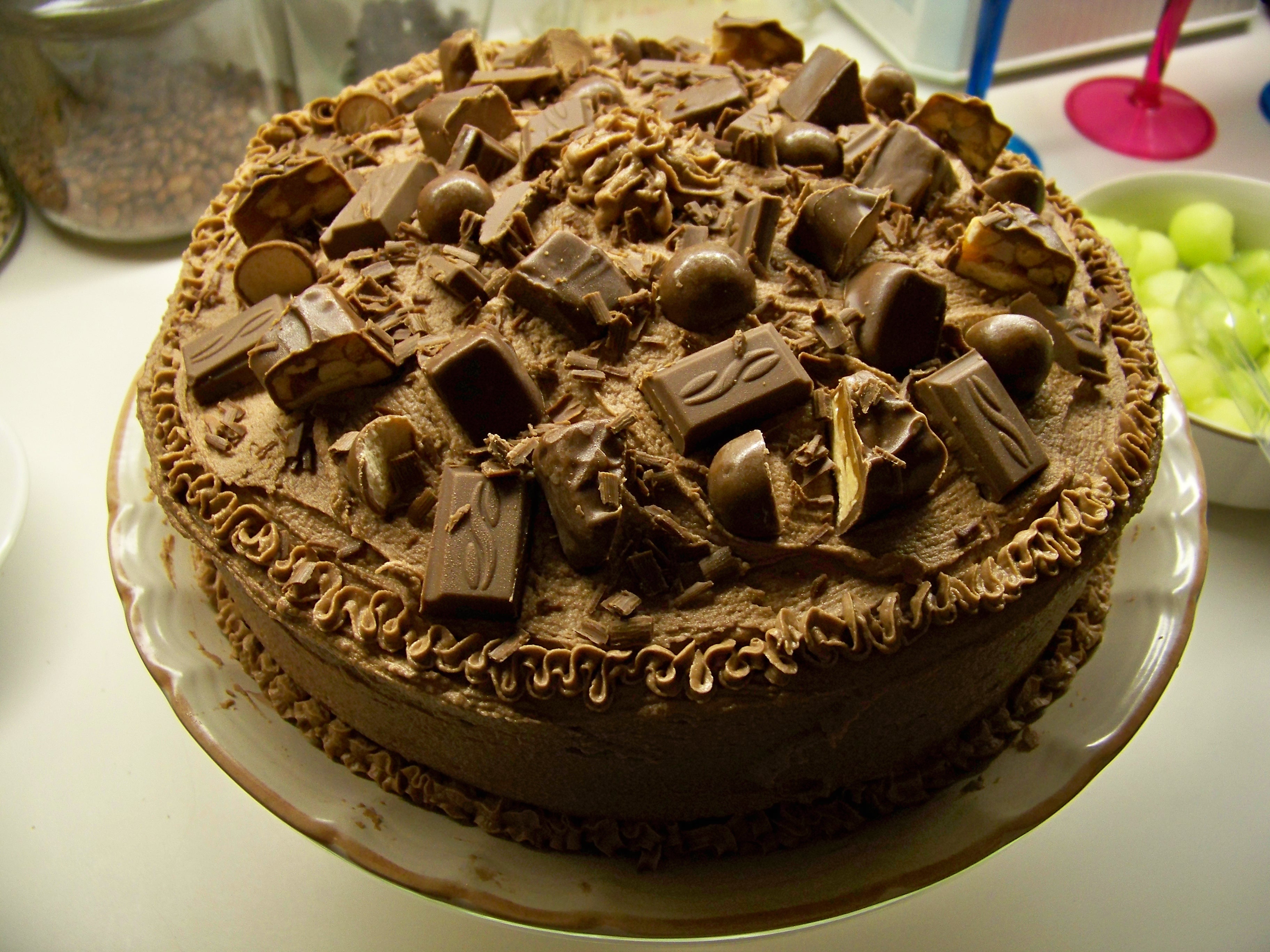 Chocolate Cake with Candy Bars