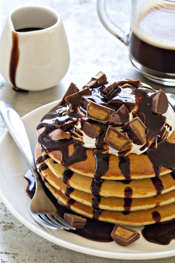 Chocolate Peanut Butter Pancakes