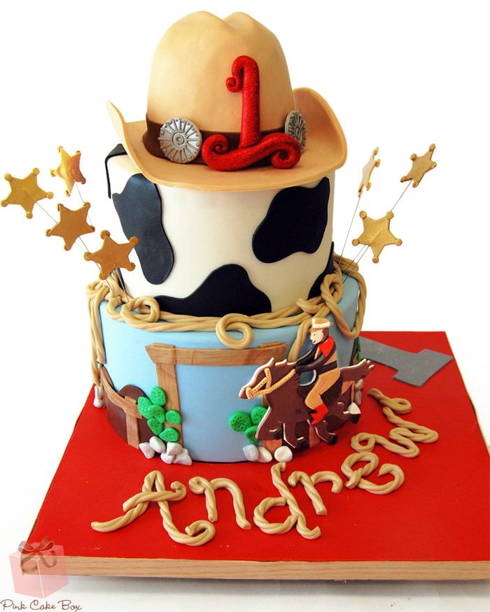 Cowboy Themed Birthday Cake