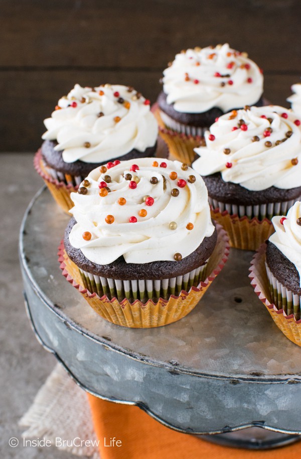 Cream Filled Chocolate Cupcakes