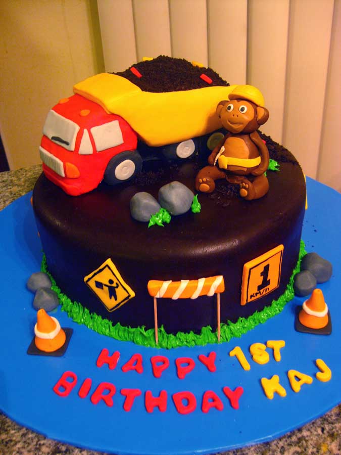 Dump Truck Birthday Cake