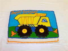 Dump Truck Birthday Sheet Cake