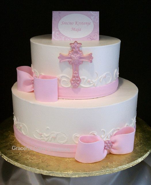 Elegant Christening Cakes Pink