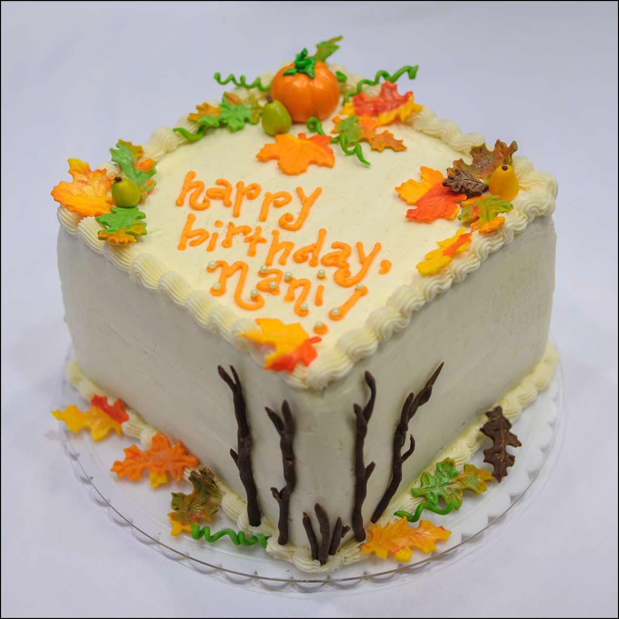 Fall Autumn Happy Birthday Cake