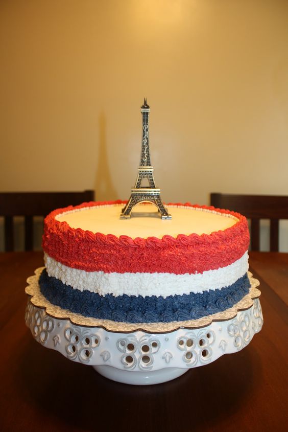 French Flag Birthday Cake