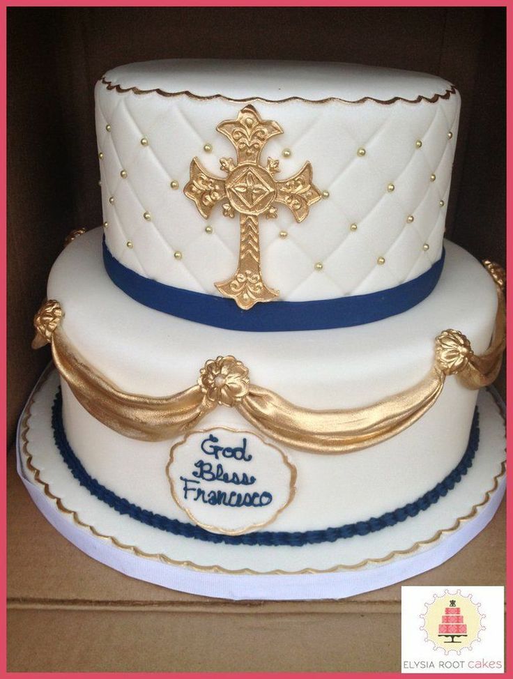 Gold Baptism Cake Ideas