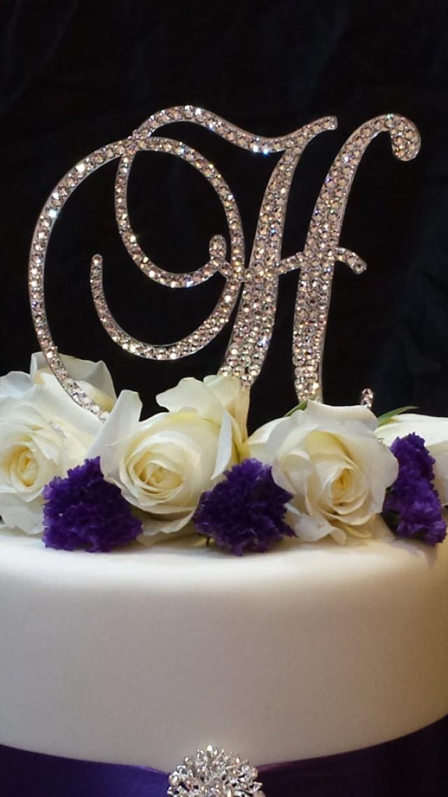 H Monogram Wedding Cake Topper