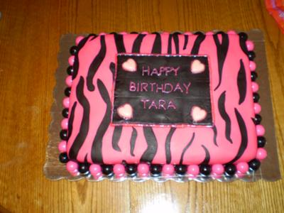 Hot Pink and Zebra Birthday Cakes