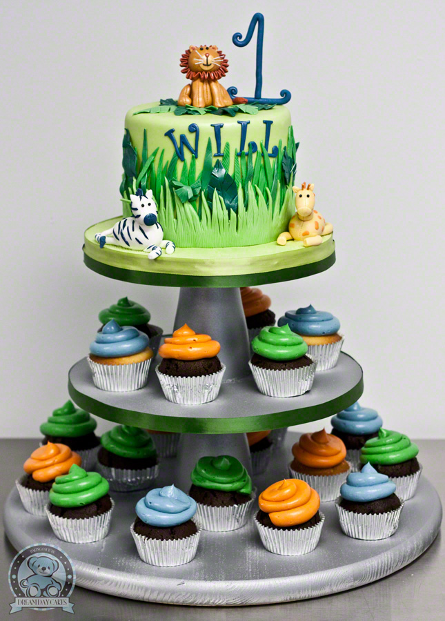 Jungle Theme Cupcake Birthday Cake