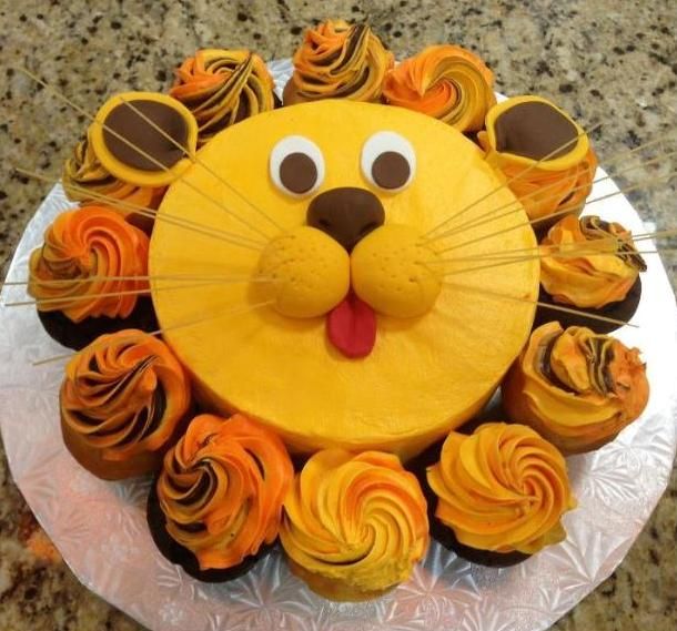 13 Photos of Lion Birthday Cupcakes