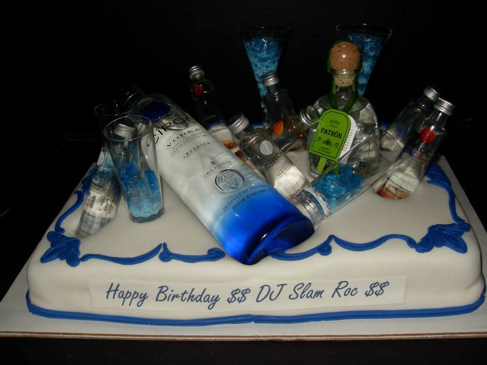 Liquor Bottle Themed Birthday Cakes