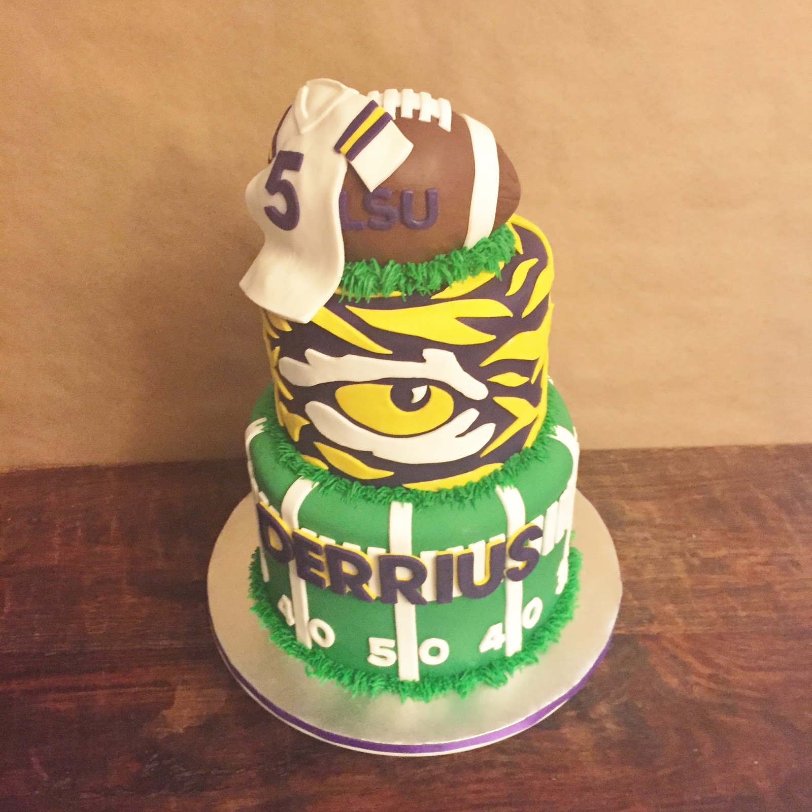 LSU Football Birthday Cake