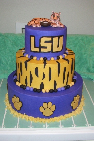 LSU Football Birthday Cake