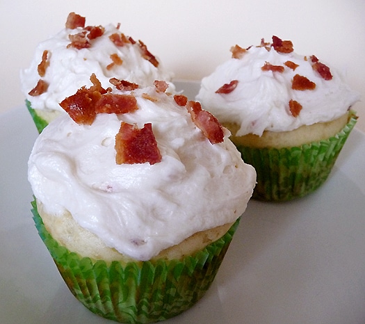 Maple Pancake Cupcake with Bacon