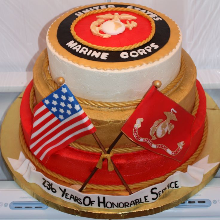 13 Photos of Layered Marine Corps Birthday Cakes