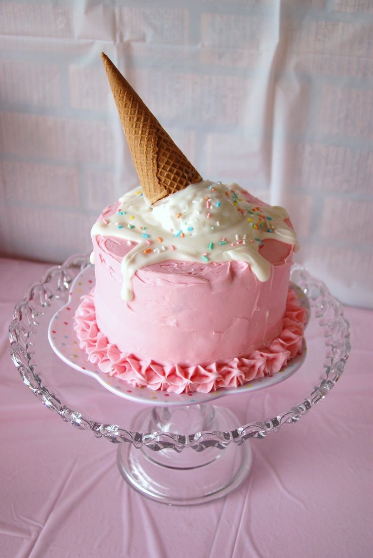 Melting Ice Cream Cone Cake