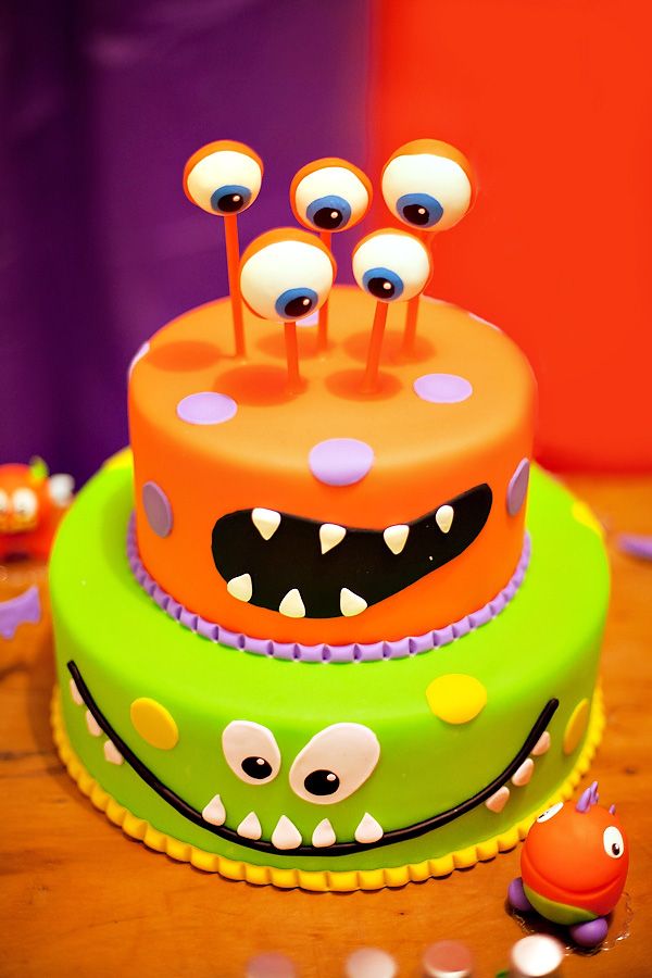 Monster Theme Birthday Cake