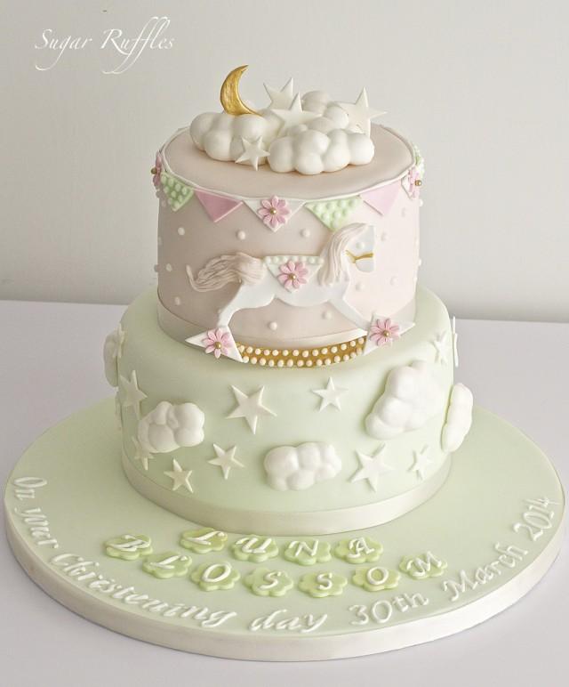 11 Photos of Baptism Cakes For Girls Pink And Green