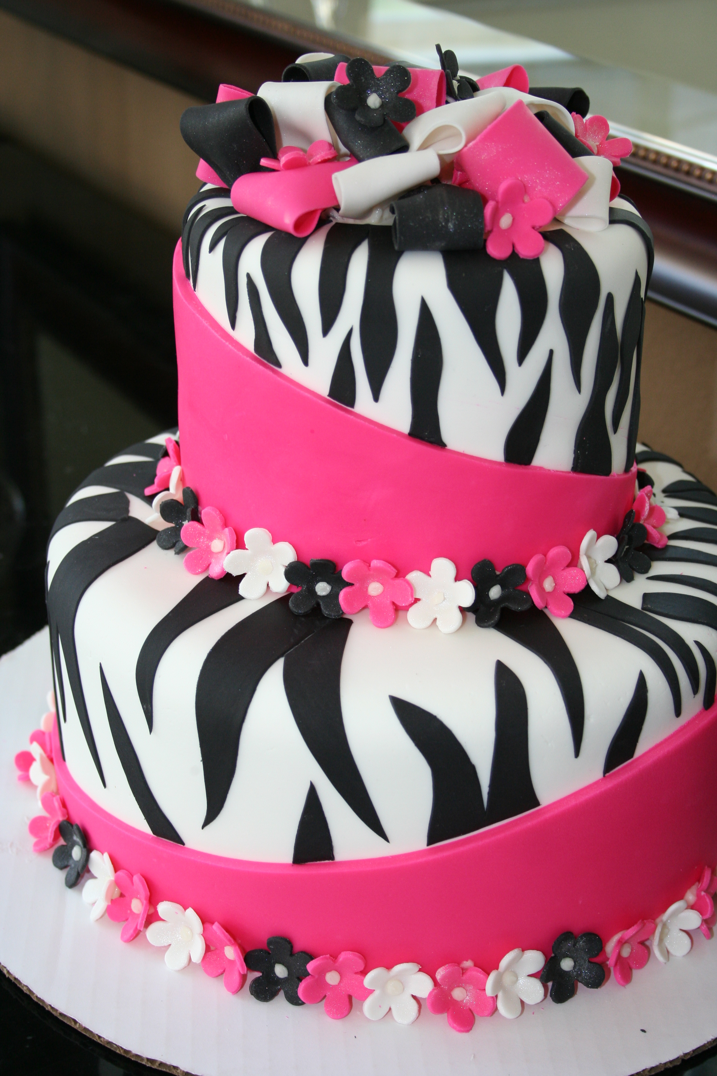 11 Photos of Pink Zebra Birthday Cakes For Girls