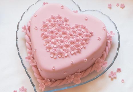 Pink Heart Shaped Cake