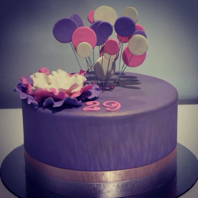 Pink Purple Birthday Cake