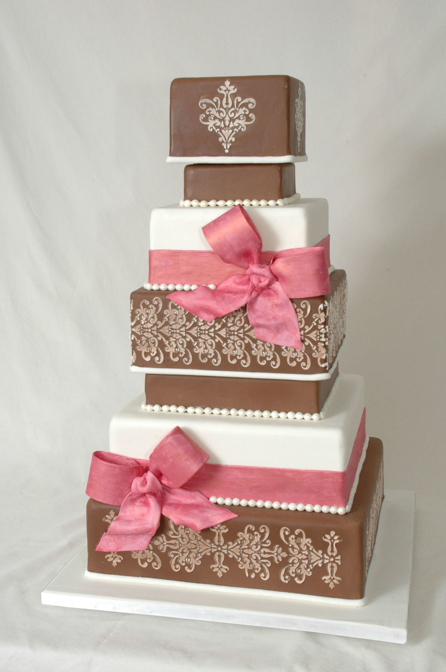 Pink Square Wedding Cake