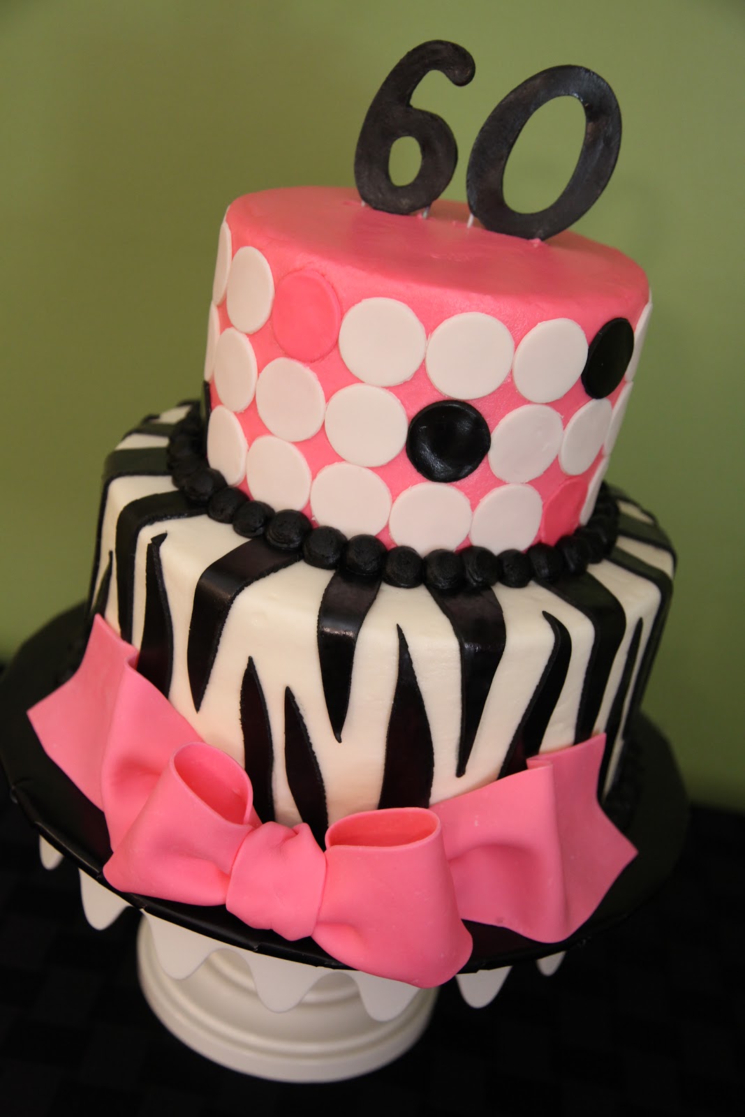 Pink Zebra 60th Birthday Cake