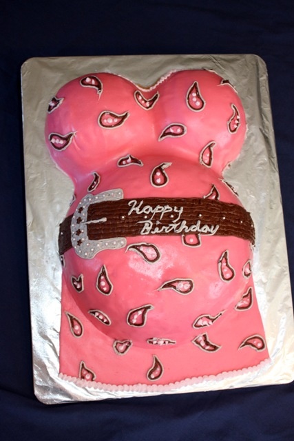 Pregnant Lady Birthday Cake