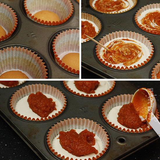 Pumpkin Swirl Cheesecake Yogurt Cupcakes