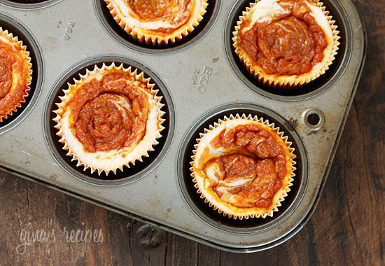 Pumpkin Swirl Cheesecake Yogurt Cupcakes