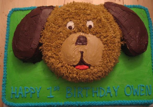 Puppy Dog Face Birthday Cake