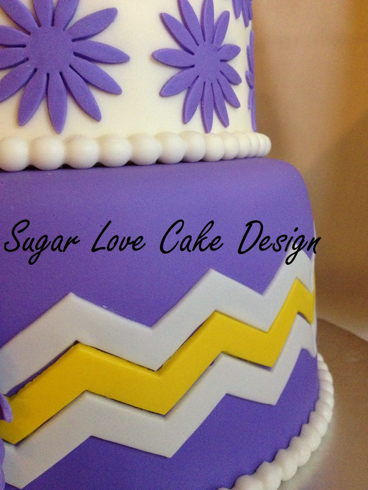 Purple Chevron Birthday Cake