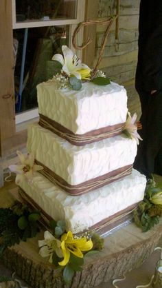 Rustic Square Wedding Cakes