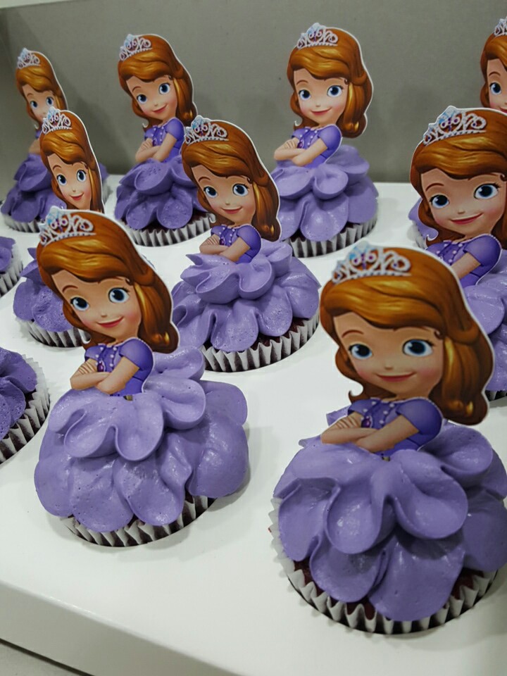 Sofia the First Birthday Cake and Cupcakes