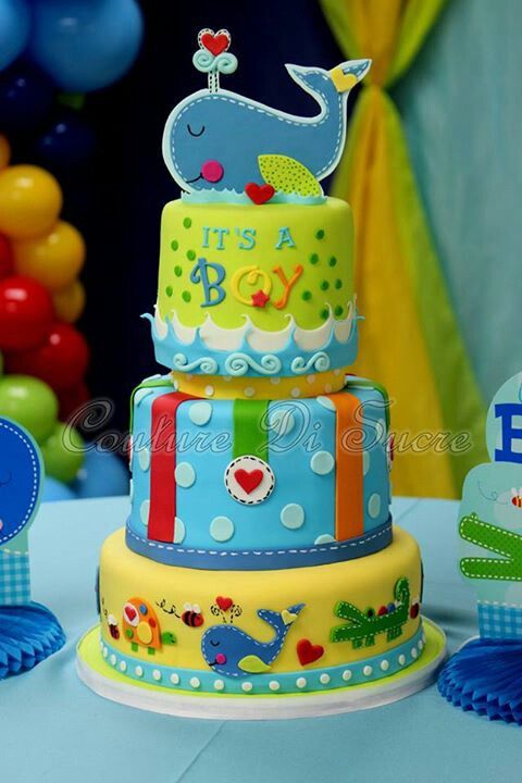 Sweet Baby Boy Shower Cake