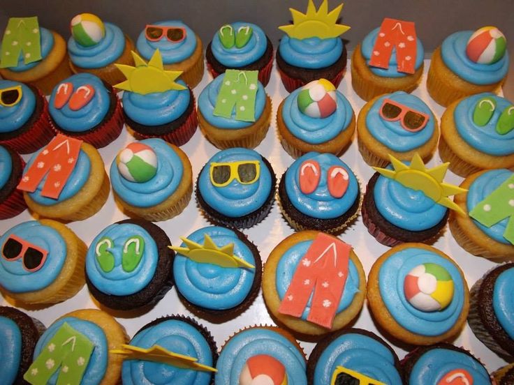 Swimming Pool Party Cupcakes