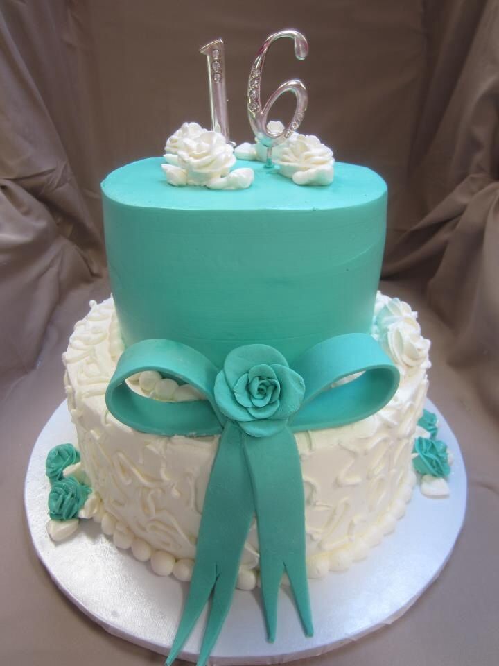 Tiffany Blue Sweet 16 Cake