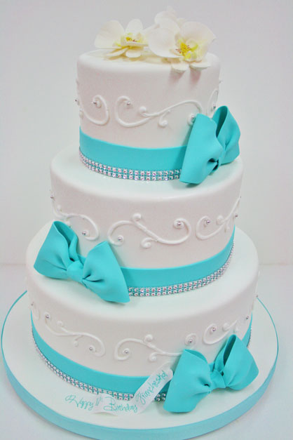 Tiffany Blue Sweet 16 Cake