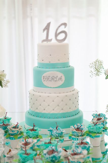 Tiffany Blue Sweet 16 Cake