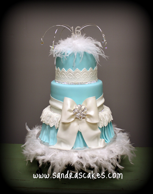 Tiffany Blue Sweet Sixteen Cake